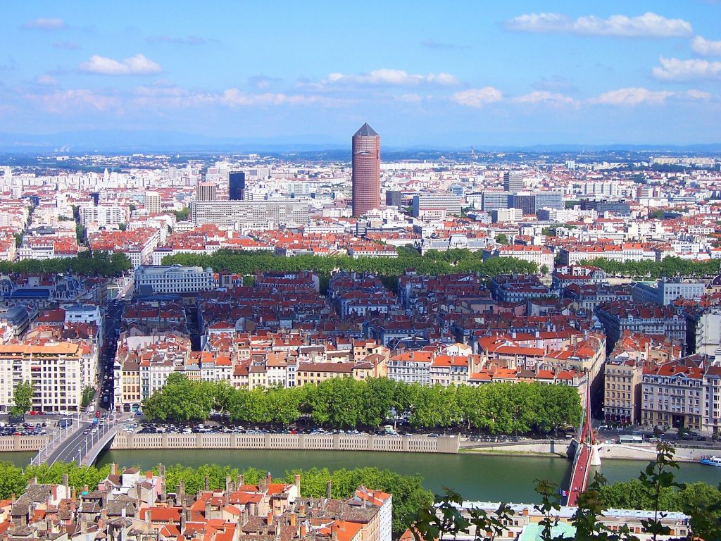 Ville de Lyon vue d'en haut